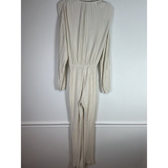 Anthropologie 4th + Reckless V-Neck Jumpsuit Ivory Boho Capsule Minimalist Small - Picture 2 of 9